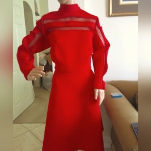 BNWOT DRESS BY MONIF C. (SZ.1 NOT REG 1) LARGER HIGH NECK SHEERNESS SEE MEASUREM